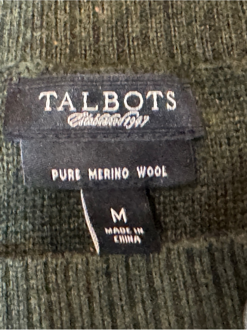 Talbots 100% Merino Wool Olive Green Double-Breasted Short Sleeve Sweater - Picture 3 of 8